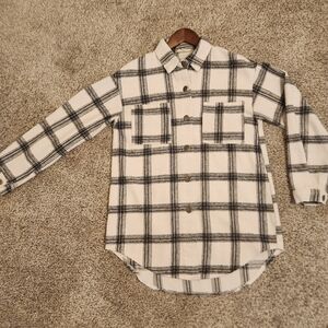 Woman's Black and White Plaid Shirt
